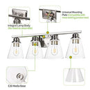 hykolity 4 Light Bathroom Light Vanity Light Fixtures E26 Bulb Base - Nickel - Brand New