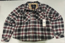 EURO JOY FLANNEL SHERPA-LINED SHIRT JACKET - SIZE: WOMEN XXL - BLACK/GRAY - Brand New