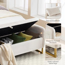 HOMYKA STORAGE BENCH FOR BEDROOM, 65 INCH END OF BED STORAGE BENCH BEIGE - BEIGE - Like New