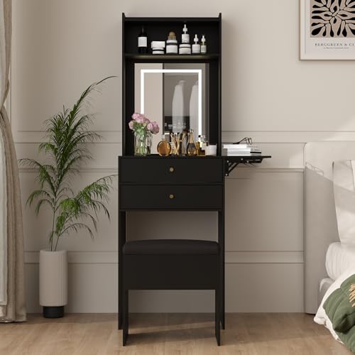 ARTETHYS SMALL VANITY DESK SET WITH 3 ADJUSTABLE MIRROR - IF018 - BLACK - Like New