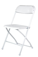CHIVARI FOLDING CHAIR (STEEL-POLY CHAIR) BY CHIVARI CFPW-CX-T 10 PACK - WHITE - Like New