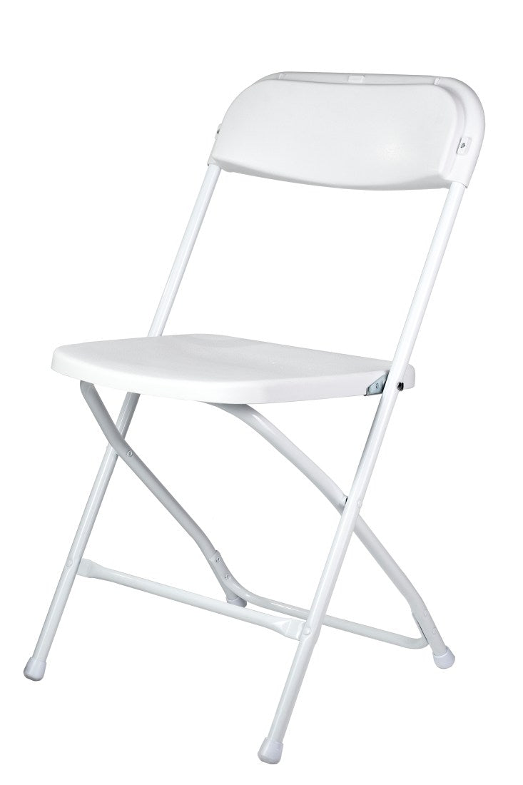 CHIVARI FOLDING CHAIR (STEEL-POLY CHAIR) BY CHIVARI CFPW-CX-T 10 PACK - WHITE - Like New