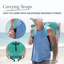 CARIBBEAN JOE FOLDING BEACH CHAIR 4 POSITION PORTABLE BACKPACK FOLDABLE - TEAL - Like New