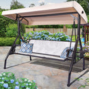 ZZW 3 PERSON PATIO SWING OUTDOOR ADULTS ADJUSTABLE CANOPY 800 - Scratch & Dent