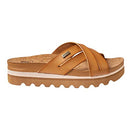 REEF CUSHION BLOOM HI WOMEN'S PLATFORM, VEGAN LEATHER X STRAP, SIZE 8 - NATURAL - Brand New