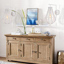 Plug in Wall Sconce, Coastal White Wood Beaded Wall Lights - Brand New