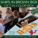 SERENELIFE BATH CADDY BREAKFAST TRAY COMBO GIFT BOX WATERPROOF BAMBOO - BAMBOO - Brand New