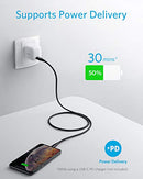 ANKER USB C TO LIGHTNING CABLE APPLE MFI CERTIFIED POWERLINE II (3FT, 2) - BLACK - Like New