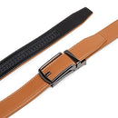 CARLO FELLINI LEATHER RATCHET BELT MEN – ADJUSTABLE - TAN BELT BLACK BUCKLE - Like New