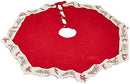 Arty Imports Mistletoe and Holly Embroidered Tree Skirt - Brand New