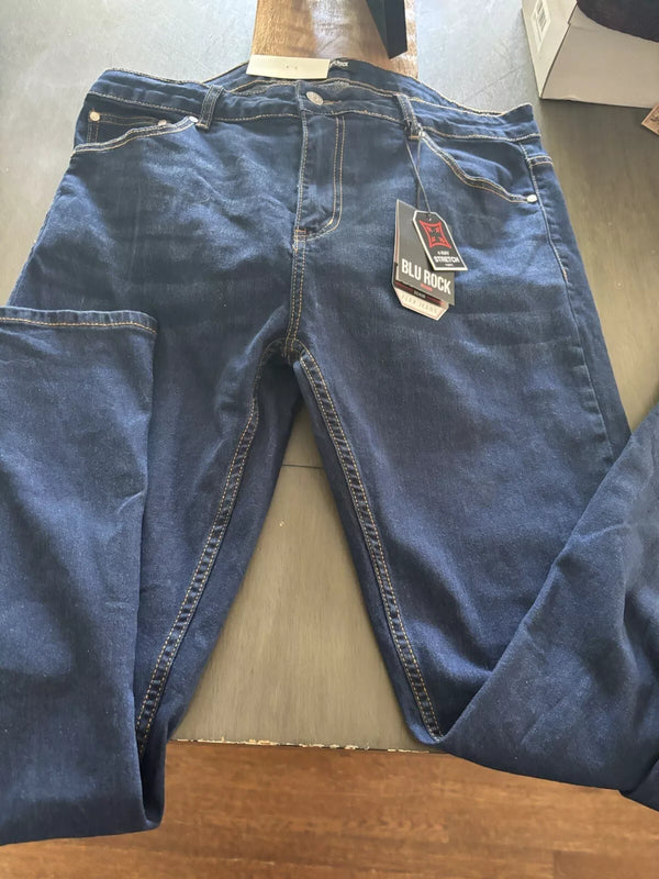 MENS BLU ROCK DENIM FLEX JEANS - SIZE: MEN 36X32 - MEDIUM WASH - Brand New