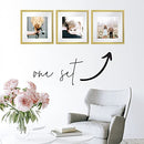Sheffield Home 3 Piece Gallery Wall Float Frame Set 12x12 Floats to 8x8 in Gold - Brand New