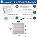 CROWNWALL PVC SLAT WALL PANELS 4ft by 4ft (16 sqft) Section, Graphite - Like New