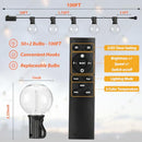 HANDWELL 100FT OUTDOOR G40 LED GLOBE STRING LIGHTS, BW PARTY, HW-CMPC-O50XA-BLK - Like New