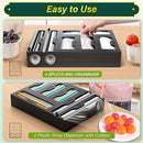 KOCWELL Bag Organizer & Plastic Wrap Dispenser with Cutter, 6 In 1 Bamboo Foil - Like New