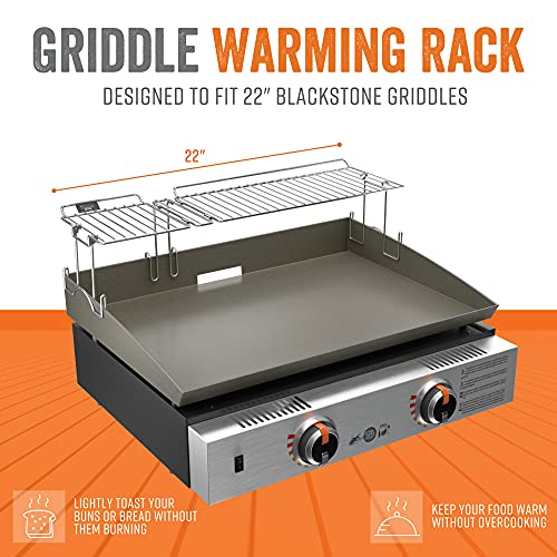 YUKON GLORY GRIDDLE WARMING RACK DESIGNED 22" BLACKSTONE GRIDDLES YG-886 - BLACK - Like New