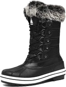 MISHANSHA WOMEN'S MID CALF WINTER SNOW BOOTS WATERPROOF - SIZE: 10 - BLACK - Like New