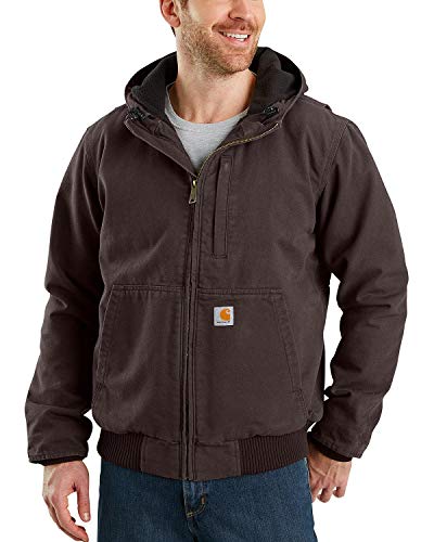 CARHARTT MEN'S FULL SWING LOOSE FIT WASHED DUCK FLEECE JACKET DARK BROWN 2XL - Brand New
