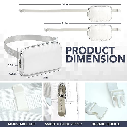 White SOJOURNER Crossbody Belt Bag for Women – Stylish Fanny Pack - Like New