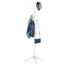 Hupmad Wooden Tree Coat Rack Stand 3 Adjustable Height 8 Hooks - WHITE - Like New