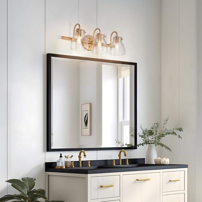 SCROPIS 3-LIGHT GOLD BATHROOM VANITY LIGHT - GOLD - Like New