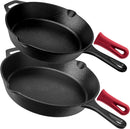 Cuisinel 10" + 12" Cast Iron Skillets Pre-Seasoned Frying Pan, C12610-12 - Black Like New