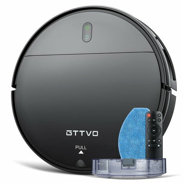 GTTVO Robot Vacuum Cleaner Mop 2 in 1 Mopping Robotic Vacuum Combo BR150 - Black - Like New