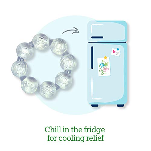 GREEN SPROUTS COOLING TEETHER (2PK) SOOTHES GUMS PROMOTES HEALTHY ORAL CLEAR - Like New