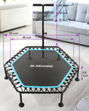 MAXKARE 50" MINI TRAMPOLINE FITNESS HEXAGON EXERCISE REBOUNDER - BLACK - Like New