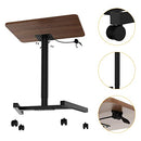 ANQWD 28" Height Adjustable Rolling Desk Mobile Standing Laptop (Walnut) - Brand New