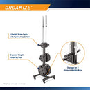 MARCY OLYMPIC WEIGHT PLATE TREE WEIGHT STORAGE RACK PT-5856 - BLACK - Like New
