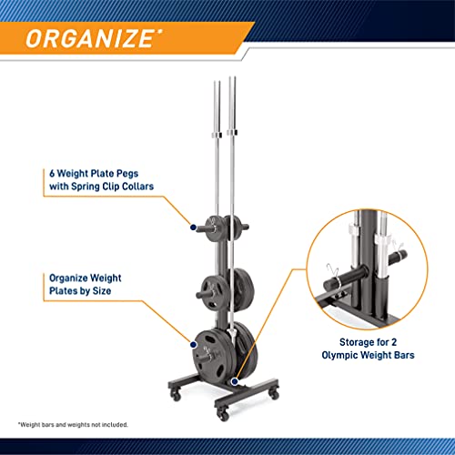 MARCY OLYMPIC WEIGHT PLATE TREE WEIGHT STORAGE RACK PT-5856 - BLACK - Like New