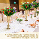 20 Pieces Wedding Flower Trumpet Vases Gold Metal Centerpieces Tall Vases - Brand New