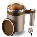 FCSWEET SELF STIRRING MUG RECHARGEABLE AUTO MAGNETIC 2PC STIR BAR -BROWN - Like New