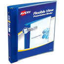 AVERY FLEXIBLE VIEW 3 RING BINDER 1 INCH ROUND RINGS 1 COUNT - BLUE - Brand New