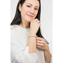 5572725 SWAROVSKI TWIST ROWS CRYSTAL BRACELET, RHODIUM & ROSE GOLD - SMALL - Like New