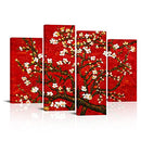 VANSEEING Van Gogh Wall Art Canvas Print Painting Red Almond Blossom Picture - Like New