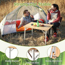 ATEPA BAMBOO FOLDING TABLE 32 * 24'' ADJUSTABLE FOLDING CAMPING TABLE - YELLOW - Like New
