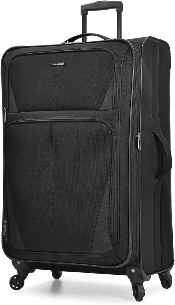 U.S. Traveler Aviron Bay Expandable Softside Luggage Spinner Wheels 31" - BLACK Like New