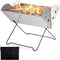 Zone Tech Portable Camping Stainless-Steel Grill Fire Pit Grill - Silver Like New