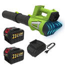 YACONA LEAF BLOWER CORDLESS BRUSHLESS WITH 6AH BATTERY*2 AND CHARGER - GREEN - Like New