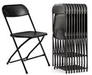 CHIVARI PLASTIC FOLDING CHAIR 10 PACK 650LB WEIGHT - BLACK - Like New