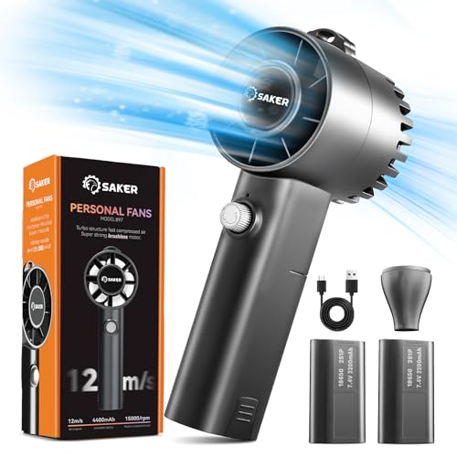 SAKER HANDHELD TURBO FAN 8800MAH RECHARGEABLE BATTERY - BLACK - Brand New