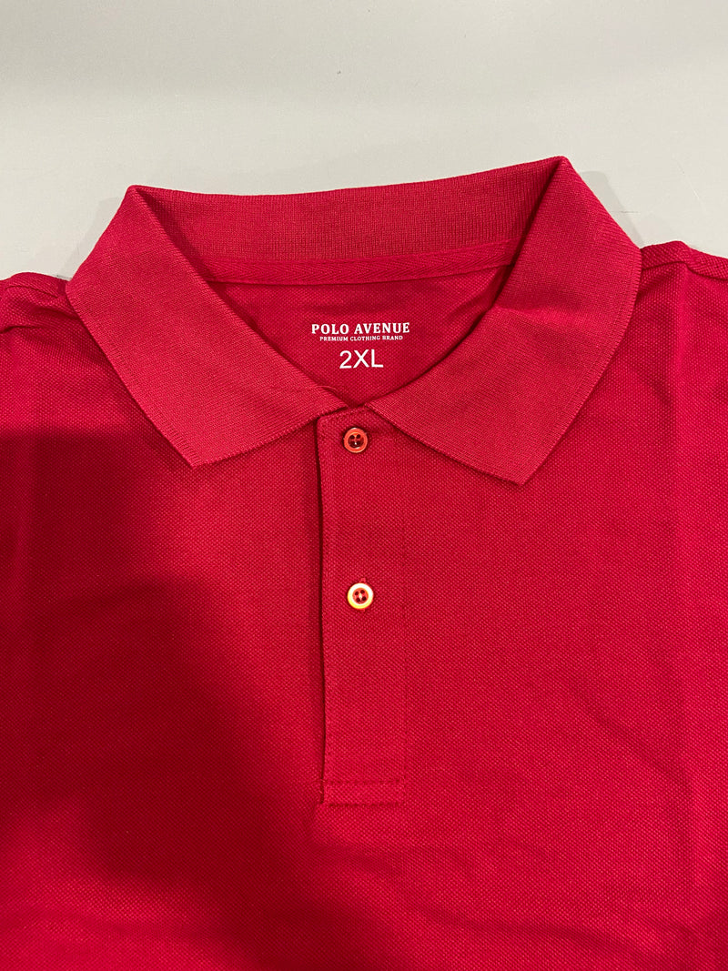 POLO AVENUE MEN'S - SIZE: MEN 2XL - RED - Brand New