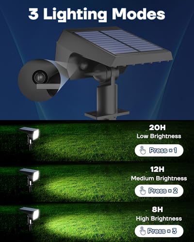 Kaxiida Solar Lights Outdoor Waterproof IP68, 3 Lighting Models Solar Powered - Like New