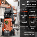 FOTING 2026UPGRADED PRESSURE WASHER 5000PSI TOUCH SCREEN 8 LEVEL 34"TALL - RED - Like New