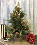 SANTA'S WORKSHOP 2' PRELIT MIXED BALLED TREE - GREEN - Brand New