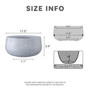 Kante 11.8" Dia Round Concrete Planter Cement Pots Drainage Hole - Gray - Brand New