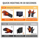 PBUKER HEATED GLOVES LINERS MEN/WOMEN-THIN ELECTRIC WARMING GLOVES,BK, 2XL - Like New