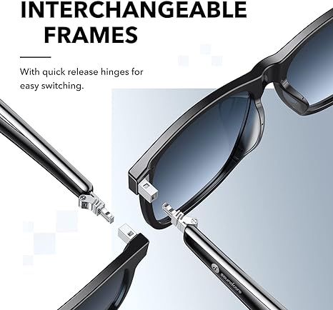 Soundcore by Anker Frames Wander Bluetooth Audio Smart Glasses A3600Z13 - Black - Like New